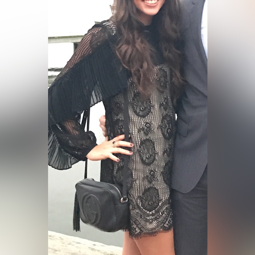 Elliatt black and tan lace dress